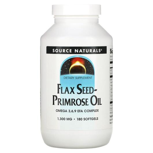 Основное фото товара Льняное Масло, Flax Seed-Primrose Oil 1300 mg 180, 180 капсул