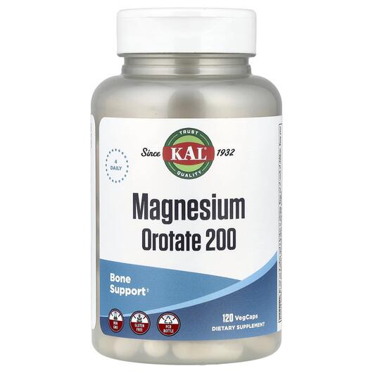Основное фото товара KAL, Магний Оротат 200 мг, Magnesium Orotate 200, 120 капсул
