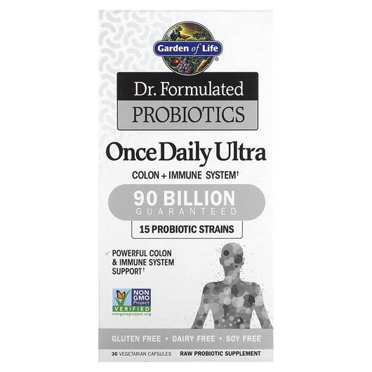 Основное фото товара Garden of Life, Пробиотики 90 млрд, Once Daily Ultra, 30 капсул