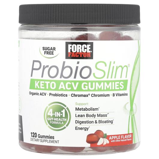 Основное фото товара Уксус, ProbioSlim Apple Cider Vinegar Gummies, 120 таблеток