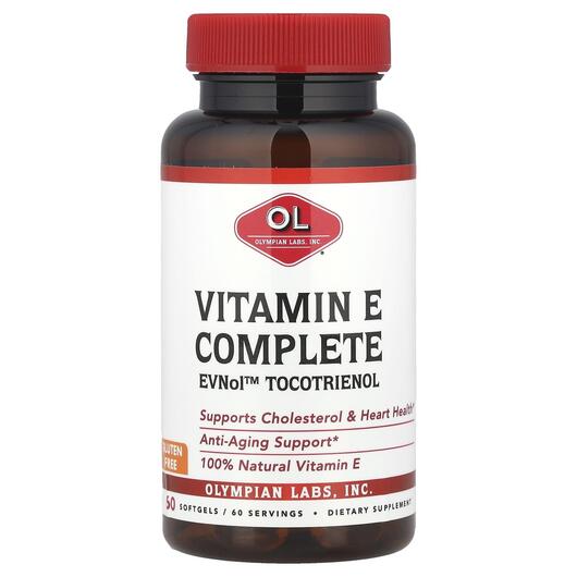 Основное фото товара Olympian Labs, Токотриенолы, Vitamin E Complete, 60 Softгeлs