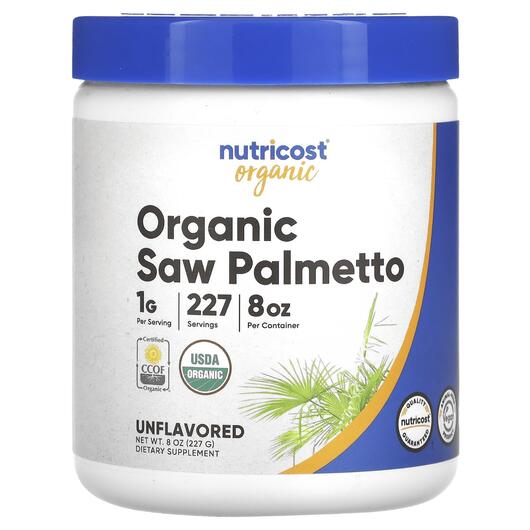 Основное фото товара Nutricost, Со Пальметто, Organic Saw Palmetto Unflavored, 227 г