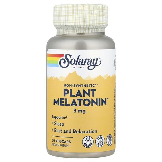 Основное фото товара Solaray, Мелатонин, Plant Melatonin 3 mg, 30 капсул