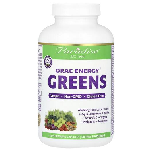 Основне фото товара Paradise Herbs, ORAC-Energy Greens, Суперфуд, 120 капсул