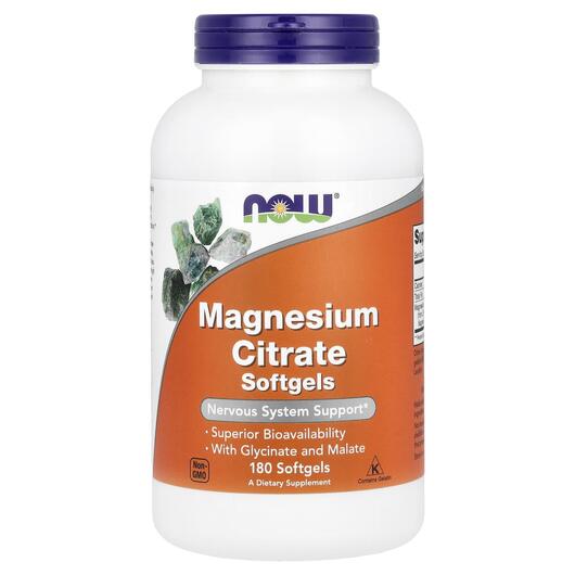 Основное фото товара NOW, Магний Цитрат, Magnesium Citrate, 180 капсул
