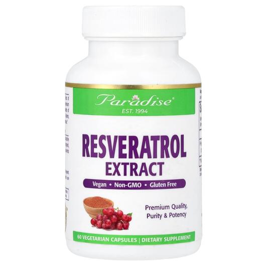 Основне фото товара Paradise Herbs, Resveratrol 60 Vegetarian, Ресвератрол, 60 капсул