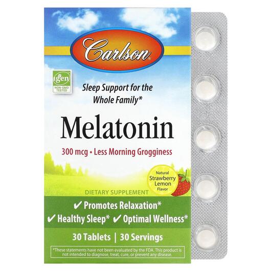 Основное фото товара Мелатонин, Melatonin 300 mcg Strawberry Lemon, 30 таблеток