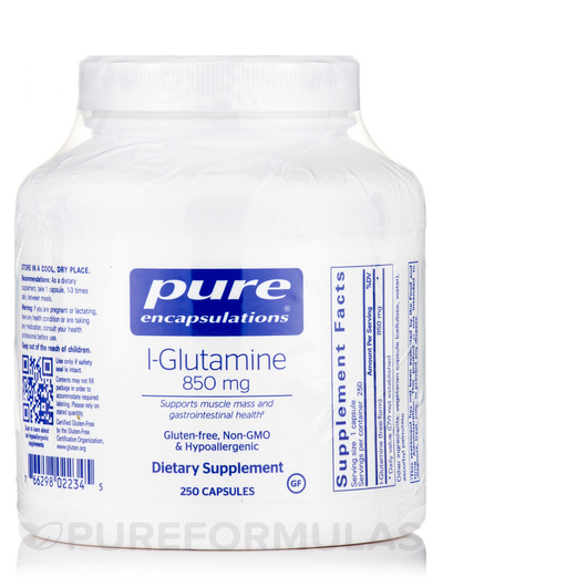 Основное фото товара Pure Encapsulations, L-Глутамин, L-Glutamine 850 mg, 250 капсул