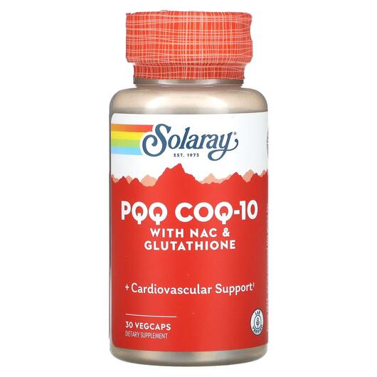 Основное фото товара Solaray, PQQ и Q10 с NAC и глутатионом, PQQ CoQ-10, 30 капсул