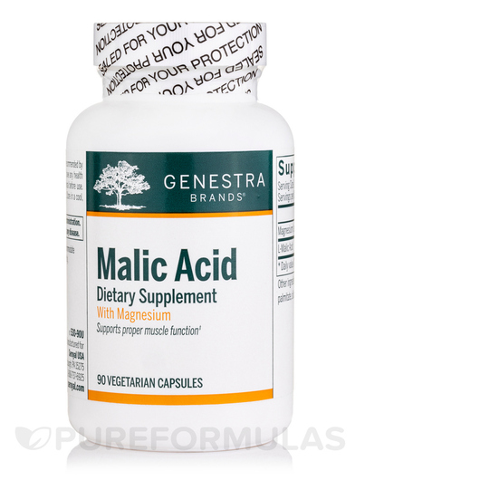 Основное фото товара Genestra, Яблучная кислота, Malic Acid, 90 капсул