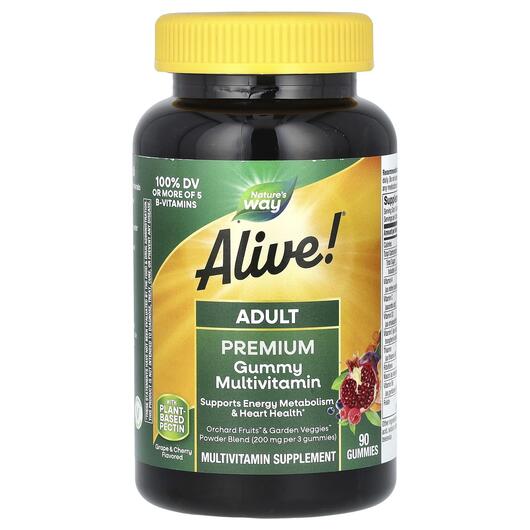 Основное фото товара Alive! Multi-Vitamin Adult Gummies Fruit, Витамин А Ретинол, 90 к