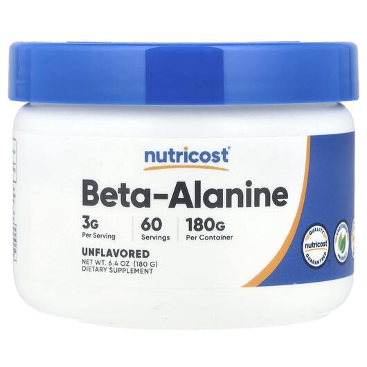 Основное фото товара Nutricost, Бета Аланин, Beta-Alanine Unflavored, 180 г