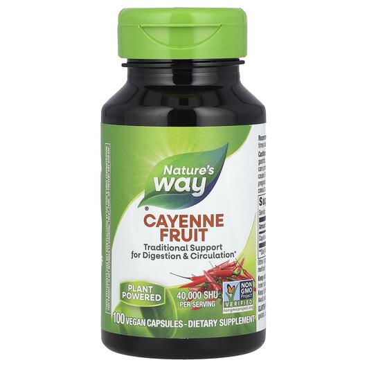 Основное фото товара Nature's Way, Кайенский перец, Cayenne Fruit, 100 капсул