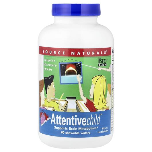 Основне фото товара Source Naturals, Attentive Child, Підтримка уваги, 60 цукерок