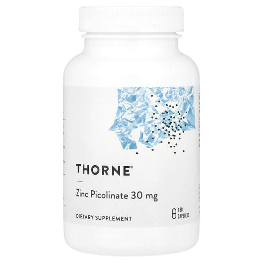 Основне фото товара Thorne, Zinc Picolinate 30 mg, Цинк пиколинат 30 мг, 180 капсул