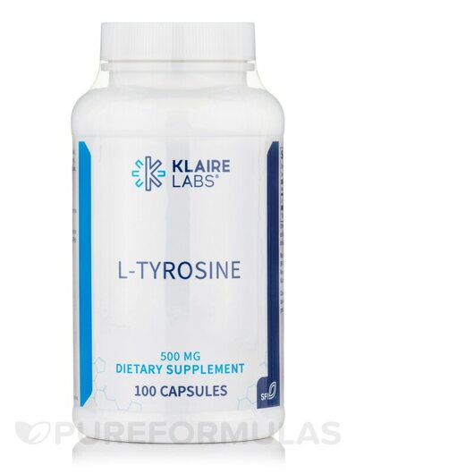 Основное фото товара Klaire Labs, L-Тирозин, L-Tyrosine 500 mg, 100 капсул