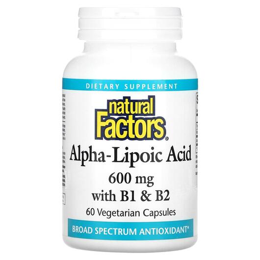 Основное фото товара Альфа-липоевая, Alpha-Lipoic Acid with B1 & B2 600 mg, 60 кап