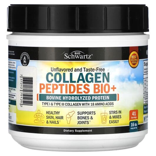 Основное фото товара Коллагеновые пептиды, Collagen Peptides Bio+ Unflavored, 454 г