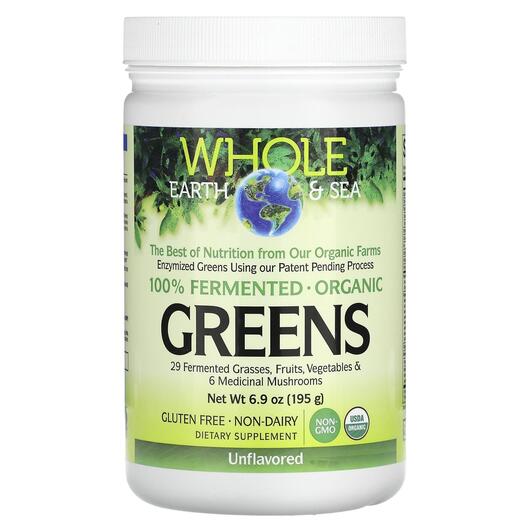 Основное фото товара Суперфуд, Whole Earth & Sea Greens Unflavored, 195 г