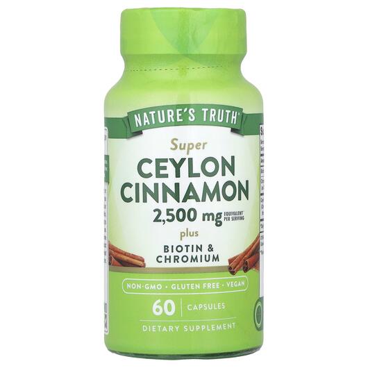 Основное фото товара Экстракт корицы, Super Ceylon Cinnamon 1250 mg, 60 капсул