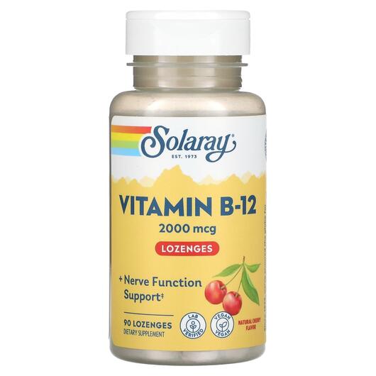 Основное фото товара Solaray, Витамин B12 2000 мг, Vitamin B-12 Lozenges, 90 пастилок