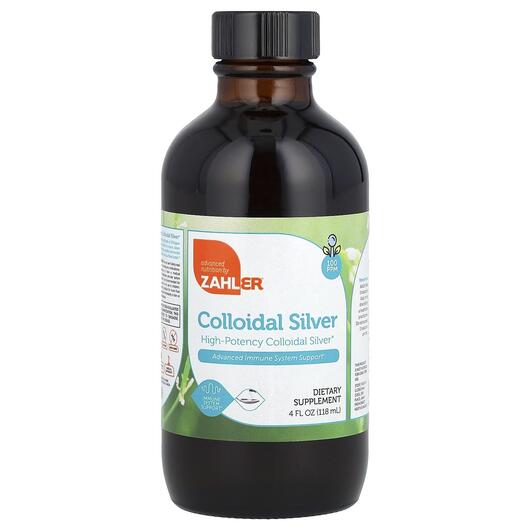 Основное фото товара Zahler, Коллоидное серебро, Colloidal Silver 100 PPM, 118 мл