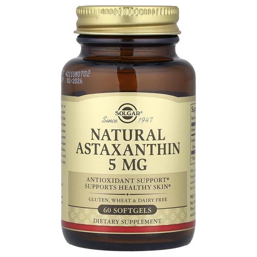 Основное фото товара Solgar, Астаксантин 5 мг, Astaxanthin 5 mg, 60 капсул
