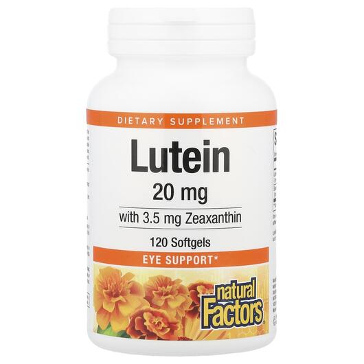 Основное фото товара Natural Factors, Лютеин 20 мг, Lutein 20 mg 120, 120 капсул
