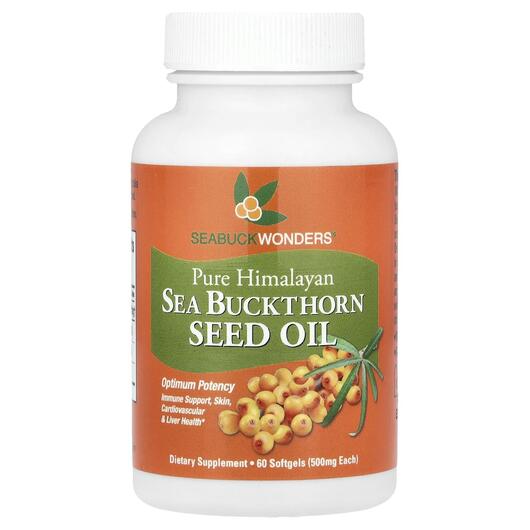 Основное фото товара Sea Buckthorn Seed Oil 500, Масло из семян облепихи 500 мг, 60 ка