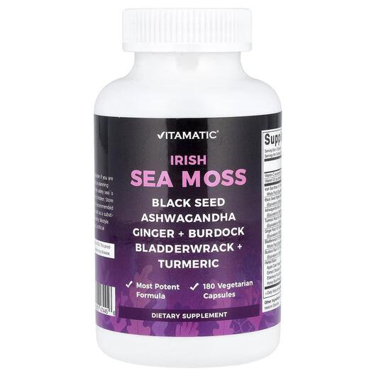 Основное фото товара Vitamatic, Ирландский морской мох, Irish Sea Moss, 180 капсул