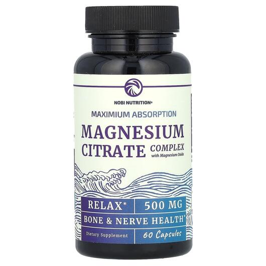 Основное фото товара Nobi Nutrition, Магний, Premium Magnesium Complex, 60 капсул