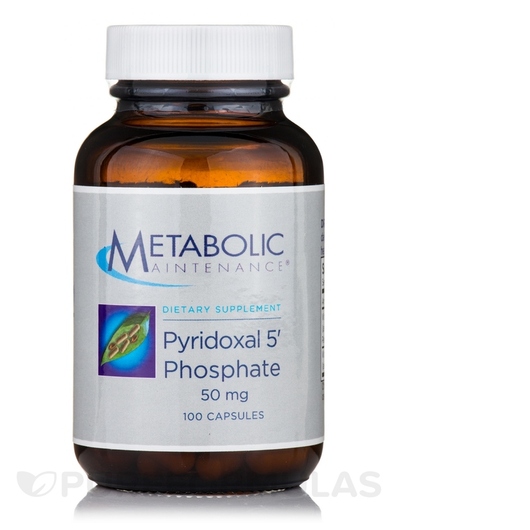 Основное фото товара Пиридоксал-5-фосфат, Pyridoxal 5' Phosphate 50 mg, 100 капсу