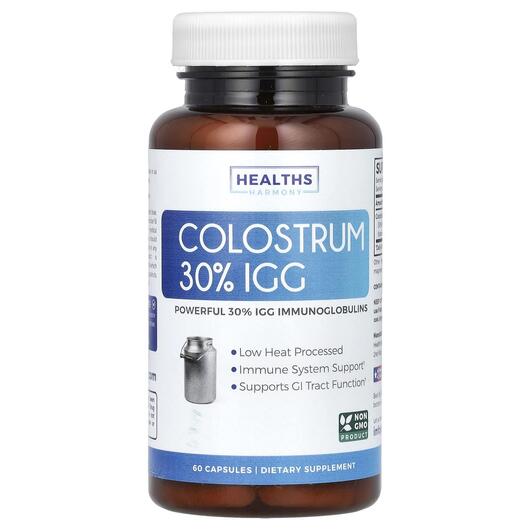 Основное фото товара Healths Harmony, Молозиво, Colostrum 30% IGG, 60 капсул