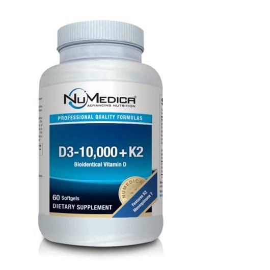 Основное фото товара NuMedica, Витамины D3 + K2, D3-10000 + K2, 60 капсул