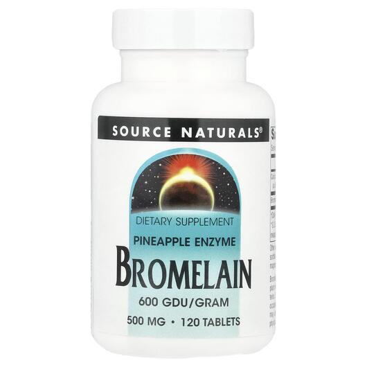 Основное фото товара Bromelain 600 GDU/Gram, Бромелайн 600 GDU / г 500 мг, 120 таблето
