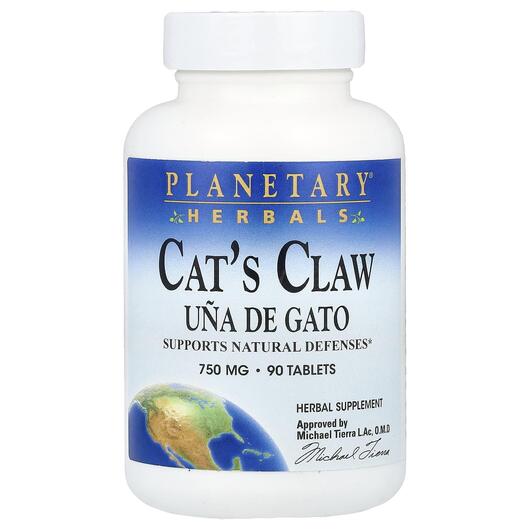Основное фото товара Planetary Herbals, Кошачий коготь, Cat's Claw 750 mg, 90 таб