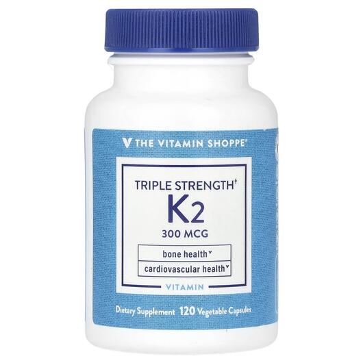 Основне фото товара Vitamin K2 Triple Strength 300 mcg, Вітамін K2, 120 капсул