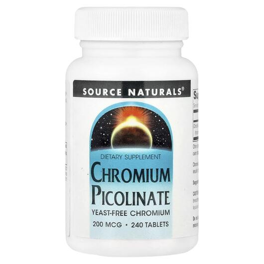 Основное фото товара Пиколинат хрома 200 мкг, Chromium Picolinate, 240 таблеток