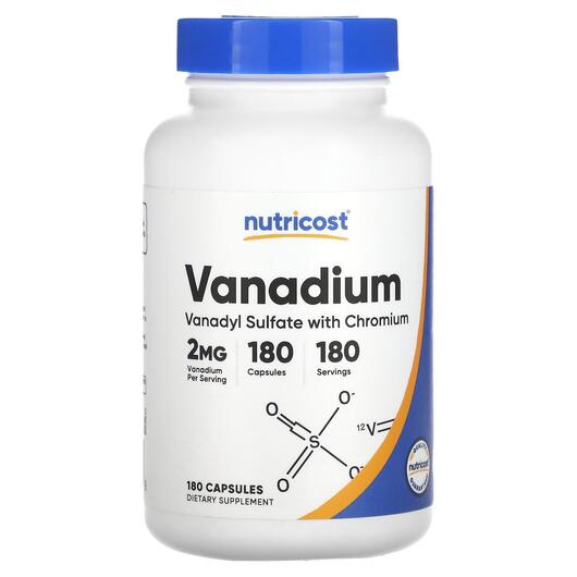 Основное фото товара Nutricost, Ванадил сульфат, Vanadium 2 mg, 180 капсул