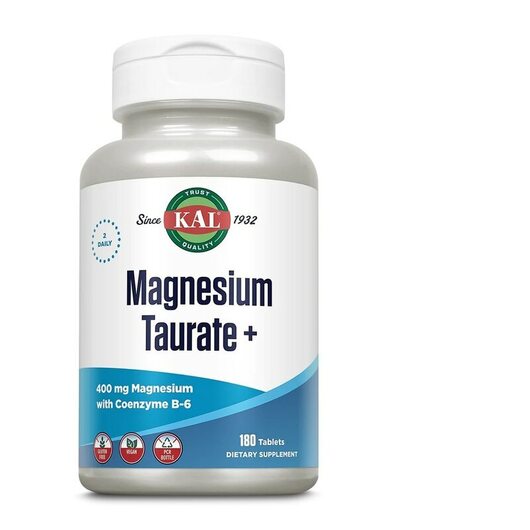 Основное фото товара KAL, Магний Таурат, Magnesium Taurate+ 400 mg, 180 таблеток