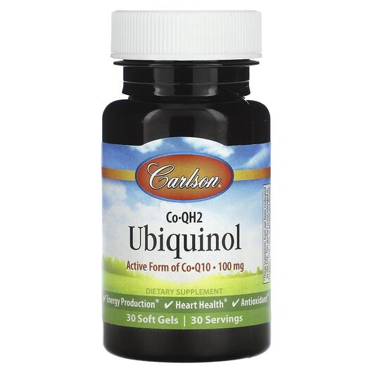 Основное фото товара Carlson, Убихинол, CoQH2 Ubiquinol 100 mg, 30 капсул