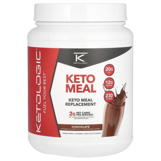 Основне фото товара KetoMeal Meal Replacement Shake Chocolate, Контроль ваги, 714 г