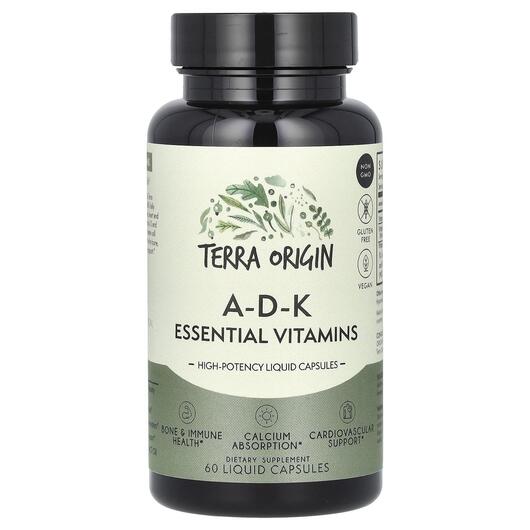 Основное фото товара Terra Origin, Витамины A D и K, A-D-K Essential, 60 капсул
