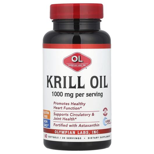 Основное фото товара Olympian Labs, Масло Криля 1000 мг, Krill Oil 1000 mg, 60 капсул