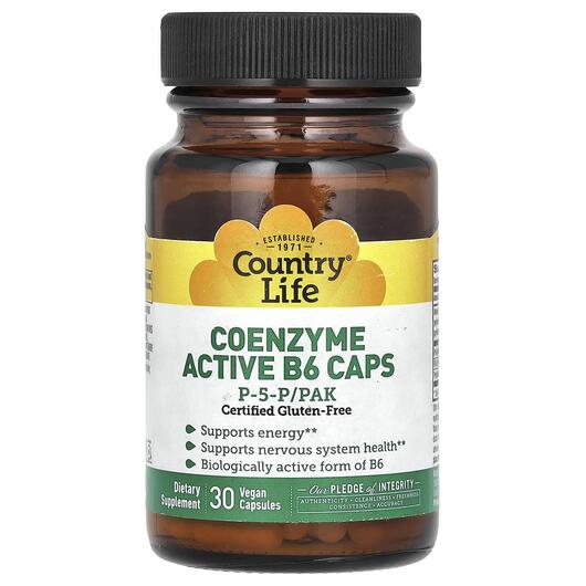 Основное фото товара Пиридоксал-5-фосфат, Coenzyme Active B6 Caps P-5-P/PAK, 30 капсул