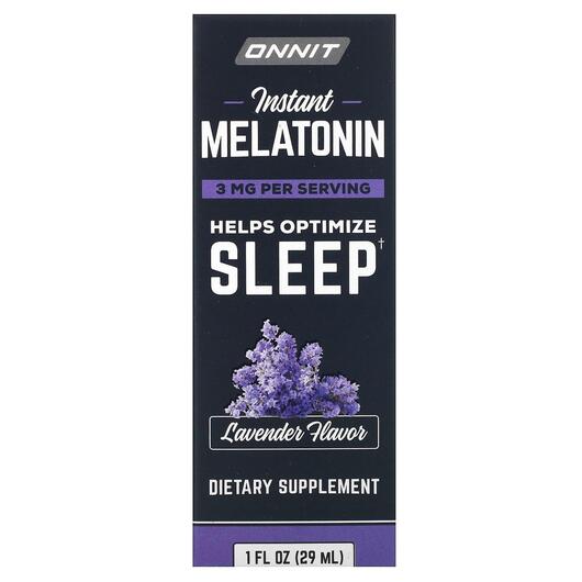 Основное фото товара Onnit, Мелатонин, Instant Melatonin Lavender 3 mg, 29 мл