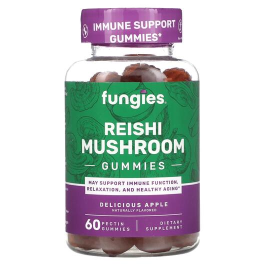 Основное фото товара Грибы, Reishi Mushroom Gummies Delicious Apple, 60 Pectin Gummies