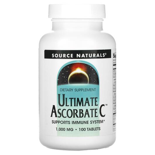 Основное фото товара Витамин C, Ultimate Ascorbate C 1000 mg, 100 таблеток
