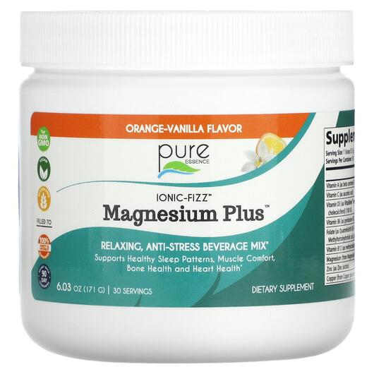 Основное фото товара Магний Карбонат, Ionic-Fizz Magnesium Plus Orange-Vanilla, 171 г