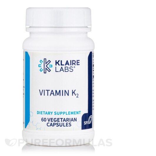 Основное фото товара Klaire Labs, Витамин K2, Vitamin K2 50 mcg, 60 капсул